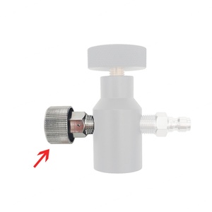 Stainless Steel Silver Bleed Release Valve Adaptor OEM Zimakyfa Model M10-XQLS HPA Hand <b>Pump</b> Refill Station Charging <b>Adapter</b> - Product Image 6