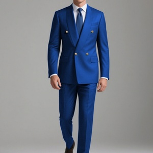 Veste de costume décontractée pour homme en seersucker bleu, sur mesure, OEM, veste de costume sur mesure pour homme - Product Image 6