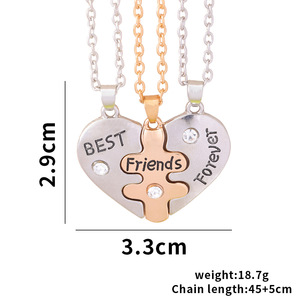 Go Party 3 Pcs/Set Colliers pendentifs cœur <span class=keywords><strong>d</strong></span>'amour brisé pour filles <span class=keywords><strong>Collier</strong></span> <span class=keywords><strong>d</strong></span>'<span class=keywords><strong>amitié</strong></span> pour enfants Colliers meilleurs amis pour toujours Puzzle - Product Image 6