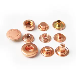 HOT KOOP Custom Design Hoge Kwaliteit Messing Metalen Rose Goud Drukknoop Voor Kleding