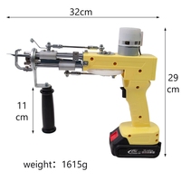 Pistolet de tufting sans fil avec 2 batteries 2,0 Ah, 2 en 1, coupe/boucle, machine à tufter sans fil pour tapis, outil de broderie