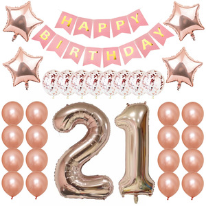 Globos de <span class=keywords><strong>feliz</strong></span> <span class=keywords><strong>cumpleaños</strong></span> estilo oro rosa 18th 21th 30th 40th 50th Age decoraciones para fiesta de <span class=keywords><strong>cumpleaños</strong></span> - Product Image 3