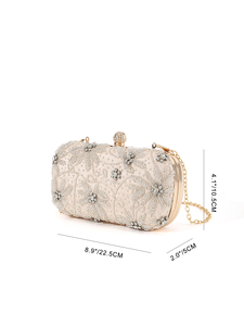 Pochette de soirée de luxe vintage Bell, ornée de perles, strass, broderies et sequins, faite main, pour mariée et anniversaire - Product Image 2