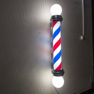 Hiện Đại Red Blue Barber Cực Đầy Đủ <span class=keywords><strong>Led</strong></span> Xoay Đăng Ánh Sáng 75Cm Lý Tưởng Tùy Chỉnh Chiều Cao Và Màu Sắc Với Pin Cho Salon Tóc - Product Image 2