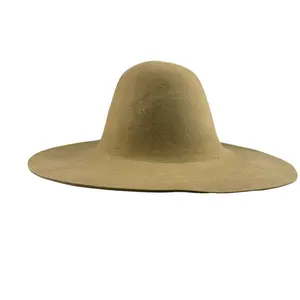 220 그램 공장 도매 패션 100% 호주 양모 하드 강성 황갈색 패션 모자