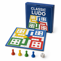 Jeu de société classique Ludo personnalisé avec plateau en carton pliable et pions en ABS