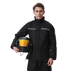 High Quality Reusable <strong>Nylon</strong> <strong>Raincoat</strong> for Men Waterproof Adult Motorcycle Suit with Reflective Accents for Riding - Product Image 6