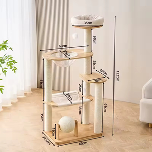 Árbol para Gatos Moderno y Lujoso, de Gran Tamaño, con Doble Espacio, Nido de Madera, Multifuncional e Integrado, Seguro para Interiores, para Sala de Estar - Product Image 5