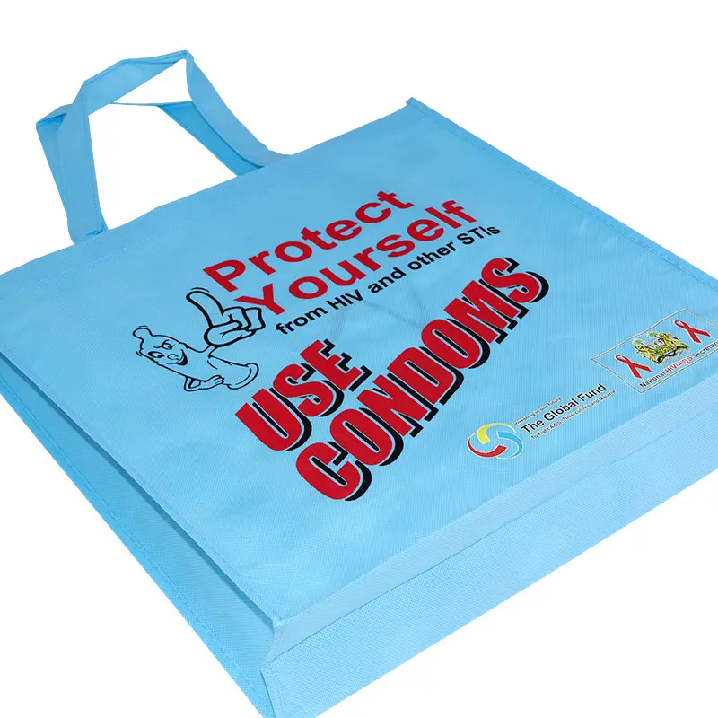 Bolsa de logotipo personalizada promocional eco-amigável, bolsa reciclada de mercearia, sacola de compras não tecido