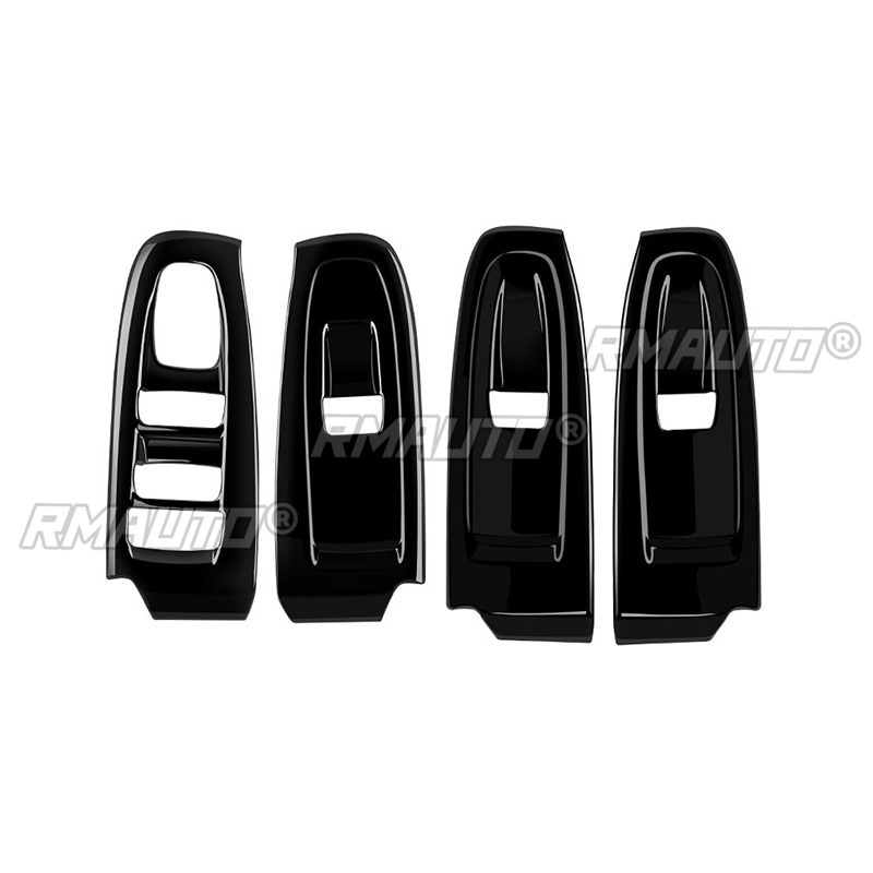 Garniture de couvercle d'interrupteur de fenêtre droit noir brillant