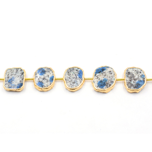 Cadena de Cuentas de Jaspe K2 de Forma Irregular, 15–17 mm, Piedra Preciosa Natural con Orificio Central, 11 Piezas para la Fabricación de Joyas - Product Image 2