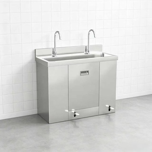 Évier médical en acier inoxydable, évier d'atelier de purification sur mesure équipé d'un robinet à capteur et d'un robinet à pédale - Product Image 6