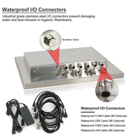 Panel PC Industrial de 17 Pulgadas, de Acero Inoxidable, Montaje en Pared, Sin Ventilador, Pantalla Táctil Integrada, S304, Resistente al Agua IP66 IP69k