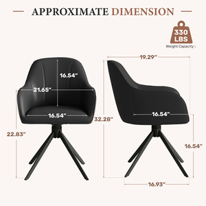 Silla de Comedor Giratoria Reclinable de Cuero PU Moderna con Diseño Ergonómico y Patas de Metal Resistentes para Comedor y Oficina - Product Image 6