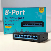 TPLINK S108 1000 Mbps Switch Router Hub de Ocho Puertos Full-Duplex para Monitoreo de Red Doméstica con Divisor de Cable