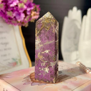 Vente en gros de Purpurite de Mangani Purpurite, Pierre Gemme de Guérison, Tour de Purpurite, Cristal Naturel à Pointe Violette, Artisanat pour Cadeau et Décoration - Product Image 3