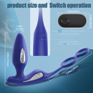Nouveauté : anneau pénien double pour homme, anneau vibrant à électrochocs, plug anal pour homme - Product Image 4