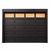 Porte de garage industrielle moderne en aluminium noir à enroulement électrique, panneau rectangulaire à grille, design industriel, résistance au feu 3h pour villa
