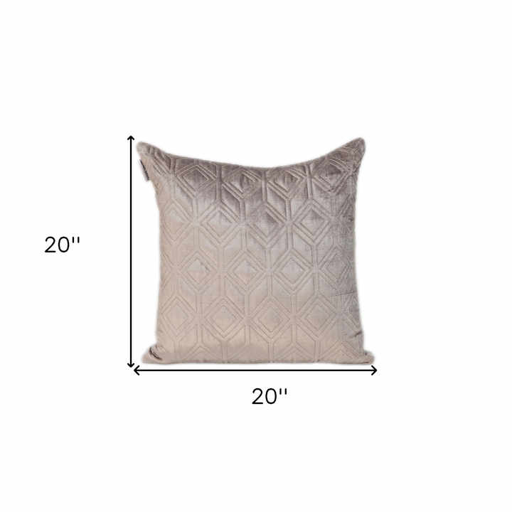 HMS Tufted Diamonds Taupe Velvet Accent Pillow Elegant Living Room Chair Accessory