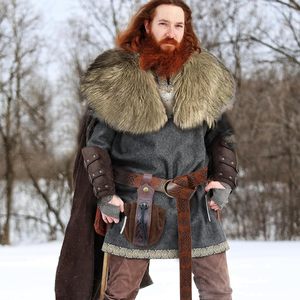 Disfraz Vikingo Stadget, Chal de Piel Sintética, Cinturón, Brazaletes, Atuendo de Guerrero Medieval, Accesorios de Cosplay Unisex para Adultos - Product Image 6