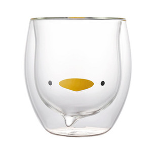 270 ml Kinder niedliche Ent Katze Bär Hund Kaffeebecher Doppelwand-isolierglas Milchbecher Tierglasbecher - Product Image 3