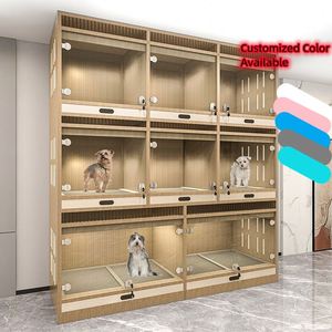 2023 Hot Bán Sang Trọng Bằng Gỗ Trong Nhà Vật Nuôi Mèo Chó Thương Mại Hiển Thị Lồng Thêm Lớn Giống Hiển Thị Con Chó Nhà - Product Image 2