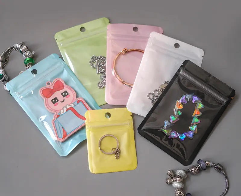 Resealable Ziplock Plastic 3 Sides Sealed jewelry phone case Smell Proof Mylar Foil Pouch Packing Bags