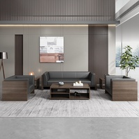 Ensemble de canapés de bureau exécutif moderne en bois avec mousse élastique haute densité personnalisable pour usage commercial