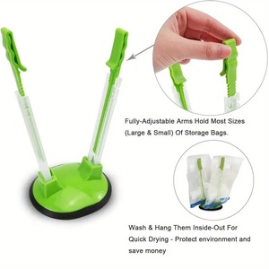 Bag Support <b>Rack</b> Foldable Plastic <b>Storage</b> Stand For <b>Kitchen</b> Food Bags Rectangular Flexible Standing Type Green Blue Red Yellow - Product Image 5