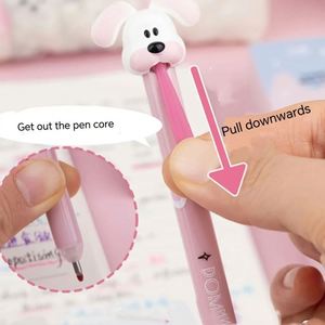 Cartoon Dog Shaped Cute 0.5mm Gel <b>Pen</b> Soft Grip Crystal Blue Wipeable Refill Comfortable Press for Durable Use Plastic Material - Product Image 6