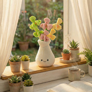 Linda Muñeca de Peluche en Forma de Florero, Plantas Artificiales, Decoración para el Hogar, Pequeña Decoración de Escritorio para <span class=keywords><strong>BROS</strong></span>, Rellena de Algodón PP, 30 cm - Product Image 6