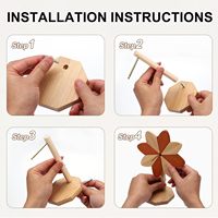 Ensemble de dessous-de-plat en bois avec support, dessous-de-plat en forme de moulin à vent, dessous-de-plat résistants à la chaleur pour plats chauds, casseroles, poêles, tapis de table de cuisine