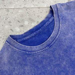 T-shirts délavés surdimensionnés à col rond Hip Hop vintage pour hommes Design personnalisé T-shirt délavé à l'acide 100% coton vierge lourd - Product Image 4