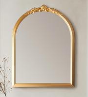 Miroir mural créatif HOMCO de style Art déco rétro antique, doré, pour la décoration de la salle de bain et de la maison