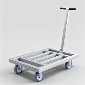 Carretilla de Mano <span class=keywords><strong>Plegable</strong></span> de 6 Pulgadas, Silenciosa, Resistente al Desgaste, con Tubo Cuadrado, Capacidad de Carga de 1250 kg, para Compras y Transporte - Product Image 2