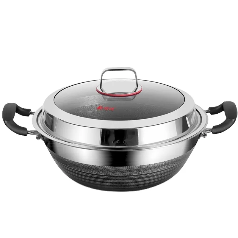 Double Ears Handle Stainless Steel Vegetable Cookware Casserole Cooking Steamer Pot