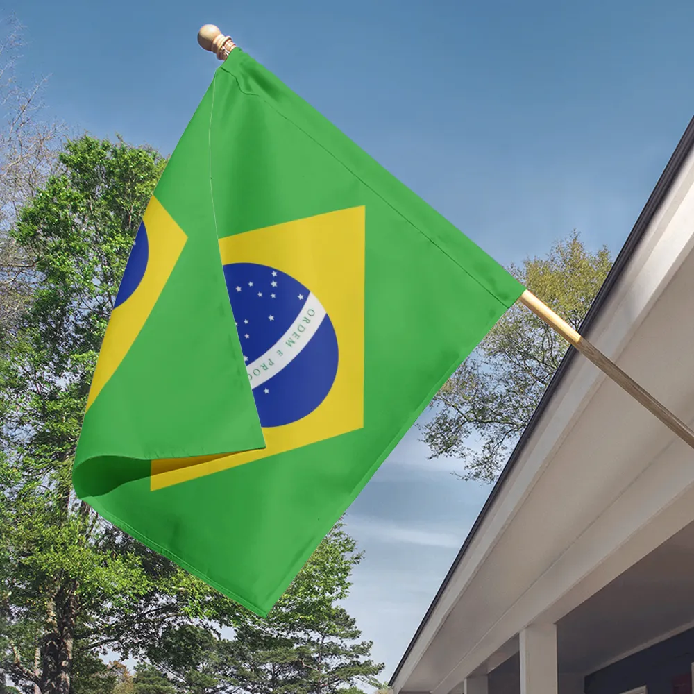 Hoge Kwaliteit Brazilië Nationale Vlag 3X5 Ft Polyester Custom Zeefdruk Gedrukt Braziliaanse Vlag
