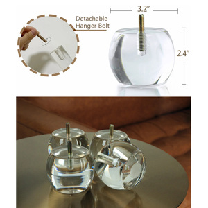 Pieds <span class=keywords><strong>de</strong></span> meubles en acrylique Pieds <span class=keywords><strong>de</strong></span> canapé Rehausseurs <span class=keywords><strong>de</strong></span> meubles transparents pour canapé Cabinet Home Decor DIY Jambes Pack <span class=keywords><strong>de</strong></span> 4 (3.1 ''D X 2.4' 'H Clear) - Product Image 5