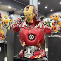 Buste en résine Iron Man MK7 grandeur nature avec yeux LED et lumière Arc Reactor, figurine de super-héros, modèle de personnage de film, décoration