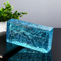 Brique de verre massif 200x100x50mm, couleur personnalisée, protection de la vie privée, bord fin poli, cristal transparent texturé, fusion à chaud