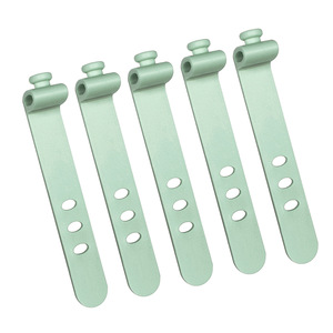 Organizador de cordón de silicona reutilizable, bridas para cables, correa de amarre de goma de silicona elástica reutilizable colorida, bridas de silicona, 3 agujeros - Product Image 1