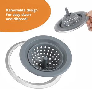 Bouchon d'évier en silicone <span class=keywords><strong>pour</strong></span> évier de cuisine avec bord en acier inoxydable - Product Image 2