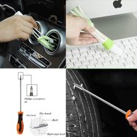 Kit de 33 brosses de nettoyage pour l'esthétique automobile, brosses en plastique pour jantes et pneus, kit de detailing pour lavage de voiture, kit d'outils pour aspirateur