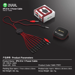 2UUL PW01 Câble d'alimentation ultra souple 8-en-1 pour l'activation et le démarrage des cartes mères d'autres appareils, pour outils de réparation et rangement de tournevis - Product Image 5