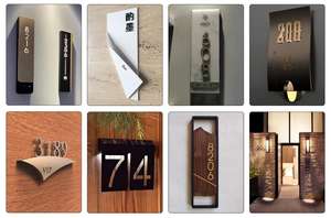 Sistema di Segnaletica RFQprint Verificato, Numeri Civici con Interruttore Touch Luminoso, Targa per Cameriere Non Disturbare, Numero Camere, Insegna per Porte <span class=keywords><strong>Hotel</strong></span> - Product Image 6