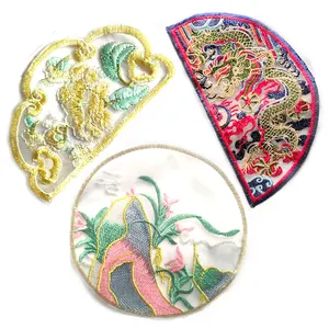 Ethnic style embroidery round cloth paste color organza piece explosion clothing underwear accessories heavy industry color
