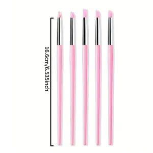 Lot de 5 pinceaux à ongles en silicone pour gel UV, pointe pour image 3D, stylo à points pour vernis DIY, outils professionnels de manucure DIY - Product Image 6