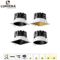 Ambient 4x4 LED Downlights 9 Inch Hole Anti-Glare 12W/20W/30W CCT Éclairage de plafond encastré IP44 pour hôtels et villas