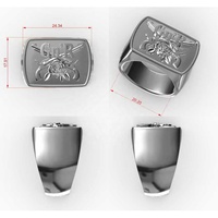 Bagues d'équipe personnalisées pour jeunes, bijoux en acier inoxydable plaqué argent, élégants et raffinés, pour cadeaux d'anniversaire