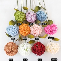 PT-HY006 Hydrangea artificielle en soie à 5 têtes multicolores pour la décoration de mariage